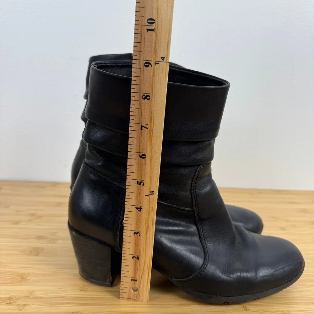 Wolky Colville Black Leather Fold Down Boots Women Size 41 9-9.5‎
